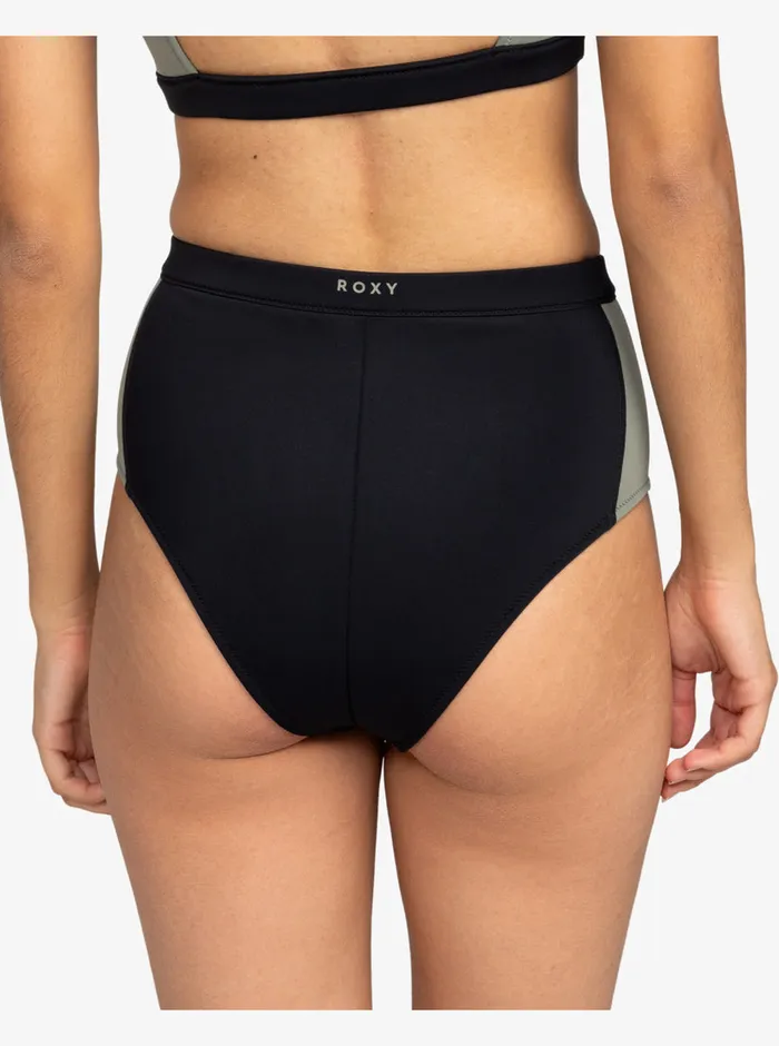 Roxy Bikinis Pro Wave High Waist Bikini Bottoms Anthracite 8211 Womens