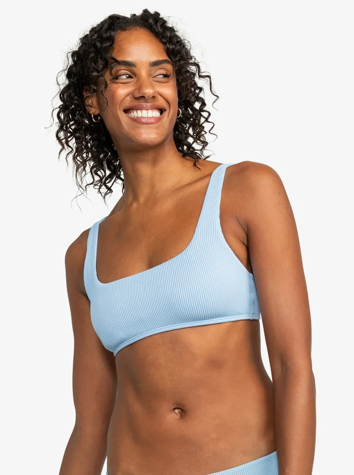 Roxy Bikinis Rib Love The Glassy Bikini Top Bel Air Blue 8211 Womens