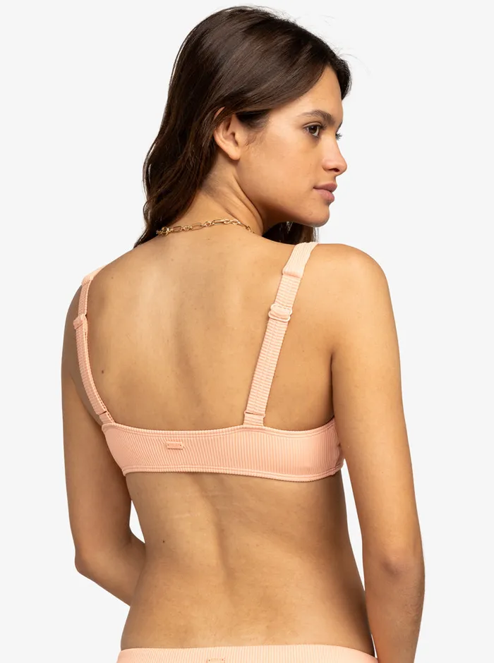 Roxy Bikinis Rib Love The Glassy Bikini Top Salmon 8211 Womens