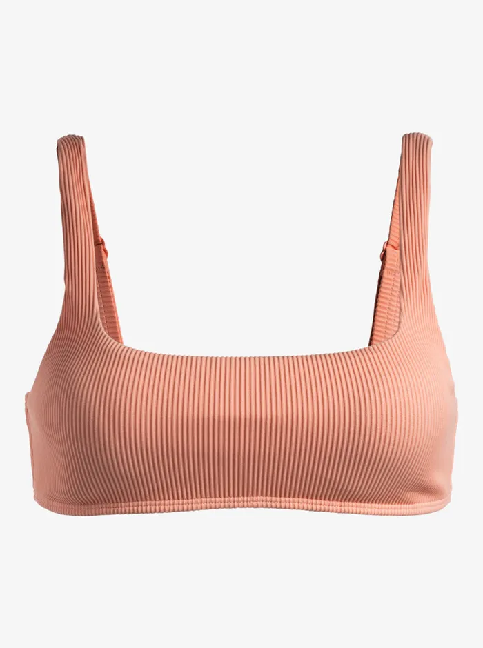 Roxy Bikinis Rib Love The Glassy Bikini Top Salmon 8211 Womens