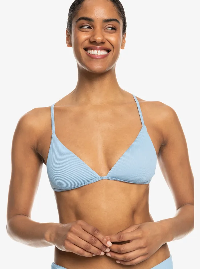 Roxy Bikinis Rib Love The Quiver Bikini Top Bel Air Blue 8211 Womens