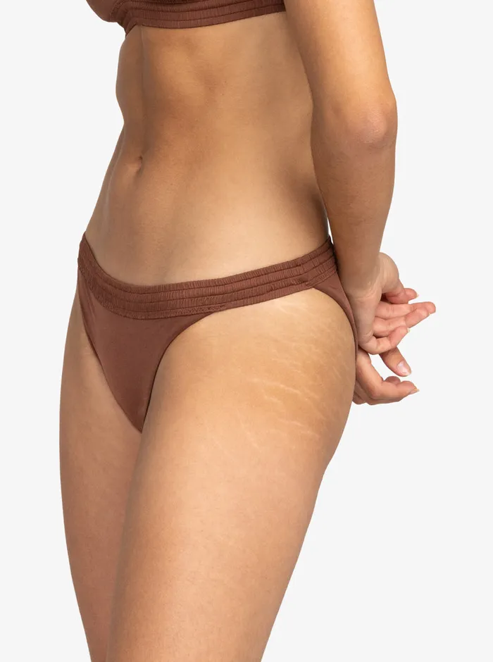 Roxy Bikinis Silky Island Banded Bikini Bottoms Root Beer 8211 Womens