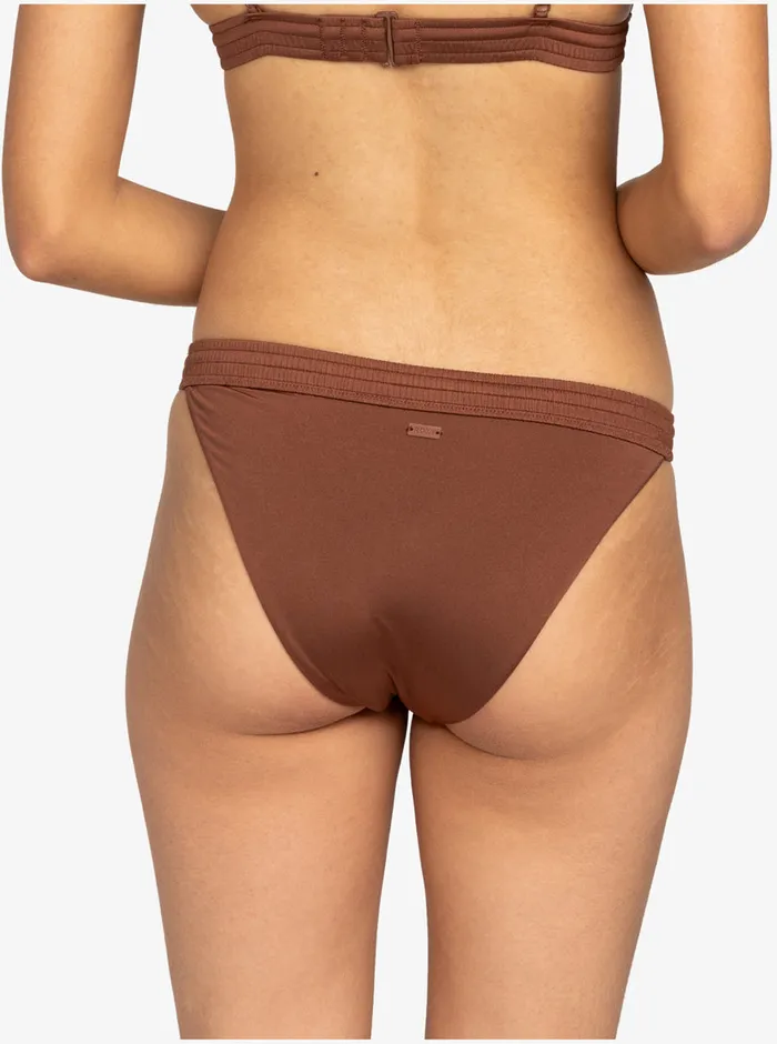 Roxy Bikinis Silky Island Banded Bikini Bottoms Root Beer 8211 Womens