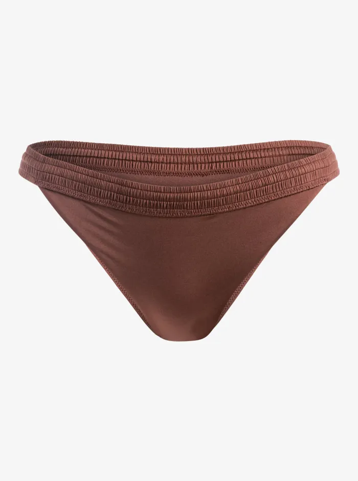 Roxy Bikinis Silky Island Banded Bikini Bottoms Root Beer 8211 Womens