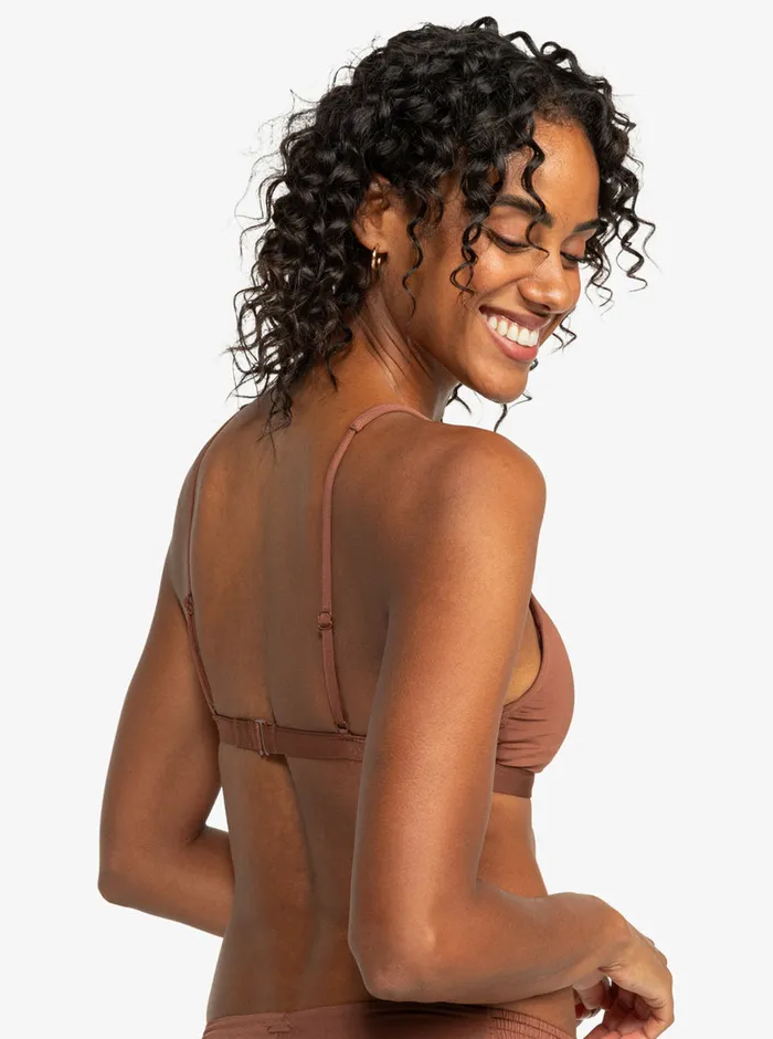 Roxy Bikinis Silky Island Elongated Bra Bikini Top Root Beer 8211 Womens