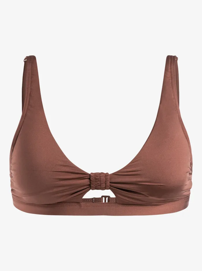 Roxy Bikinis Silky Island Elongated Bra Bikini Top Root Beer 8211 Womens