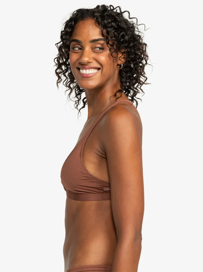 Roxy Bikinis Silky Island Elongated Bra Bikini Top Root Beer 8211 Womens