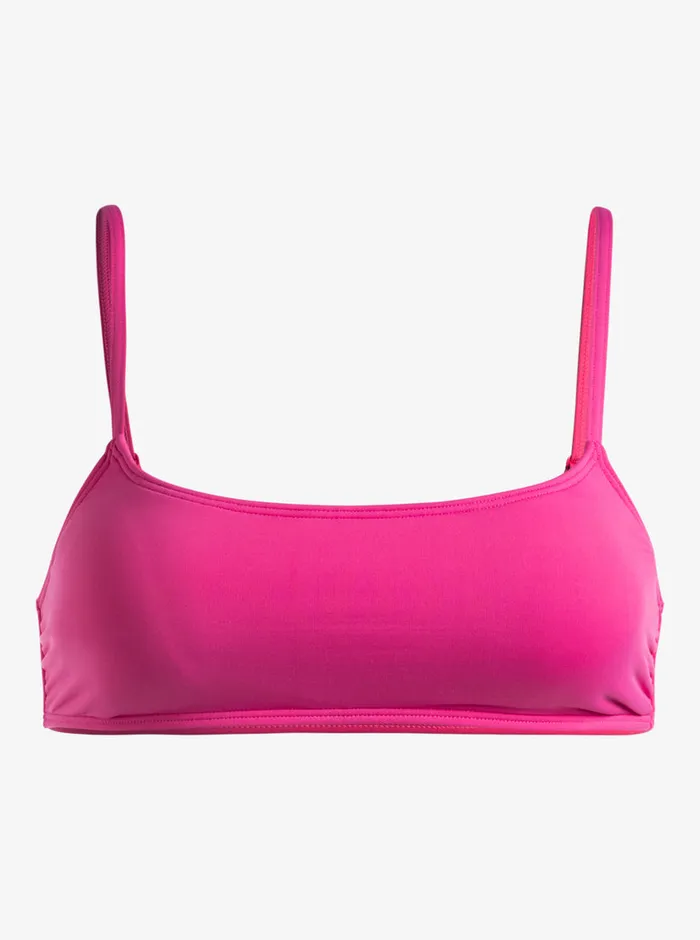 Roxy Bikinis Solid Beach Classics Bralette Bikini Top Shocking Pink 8211 Womens