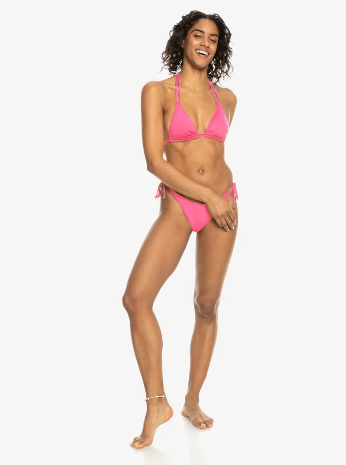 Roxy Bikinis Solid Beach Classics Mini Tikitri Bikini Top Shocking Pink 8211 Womens