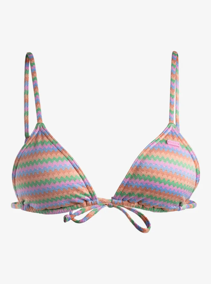 Roxy Bikinis Wavy Stripe Mini Tiki Triangle Bikini Top Papaya Wavy Stripe S 8211 Womens