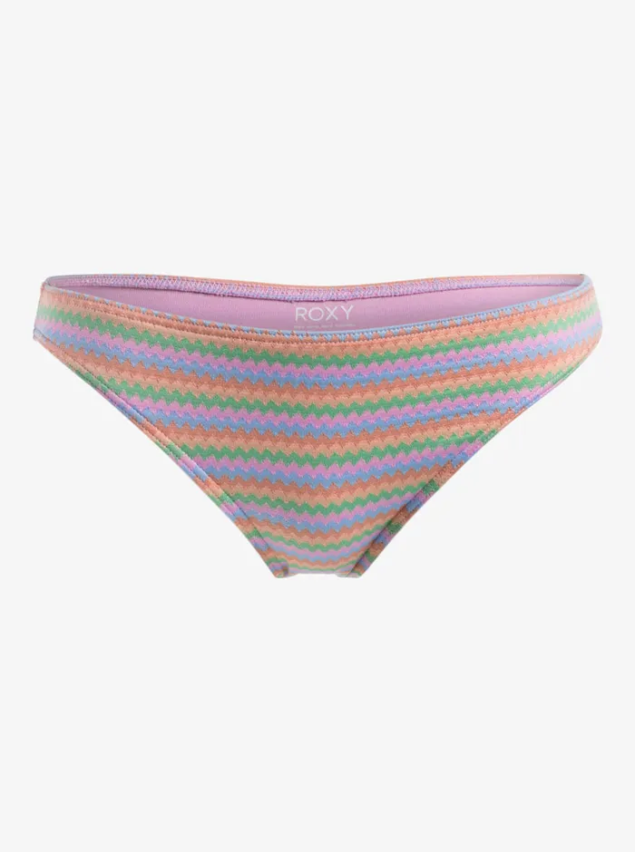 Roxy Bikinis Wavy Stripe Moderate Bikini Bottoms Papaya Wavy Stripe S 8211 Womens
