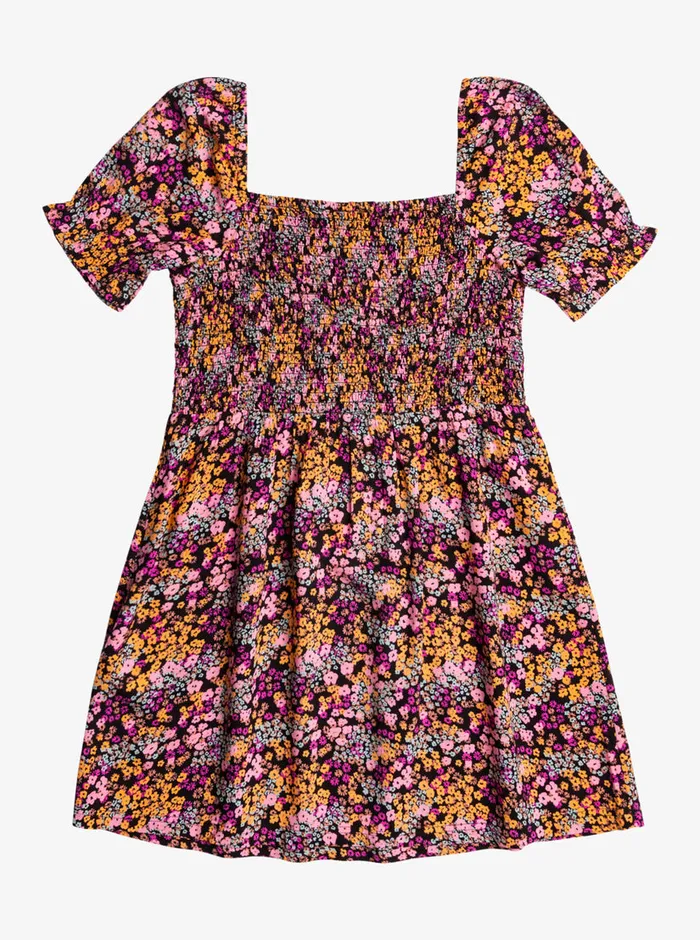 Roxy Dresses and Rompers 416 Free The Animal Short Sleeve Dress Anthracite Floral Daze 8211 Girls