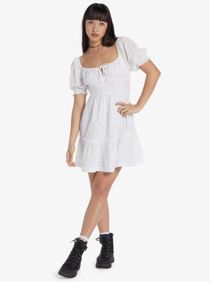 Roxy Dresses Chloe Kim Venice Daydream Mini Dress Snow White 8211 Womens