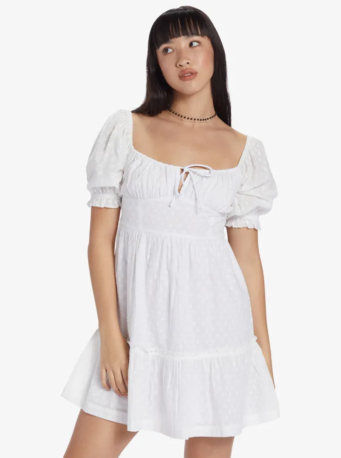 Roxy Dresses Chloe Kim Venice Daydream Mini Dress Snow White 8211 Womens