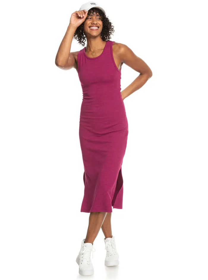 Roxy Dresses Good Keepsake Midi Dress Raspberry Radiance 8211 Womens