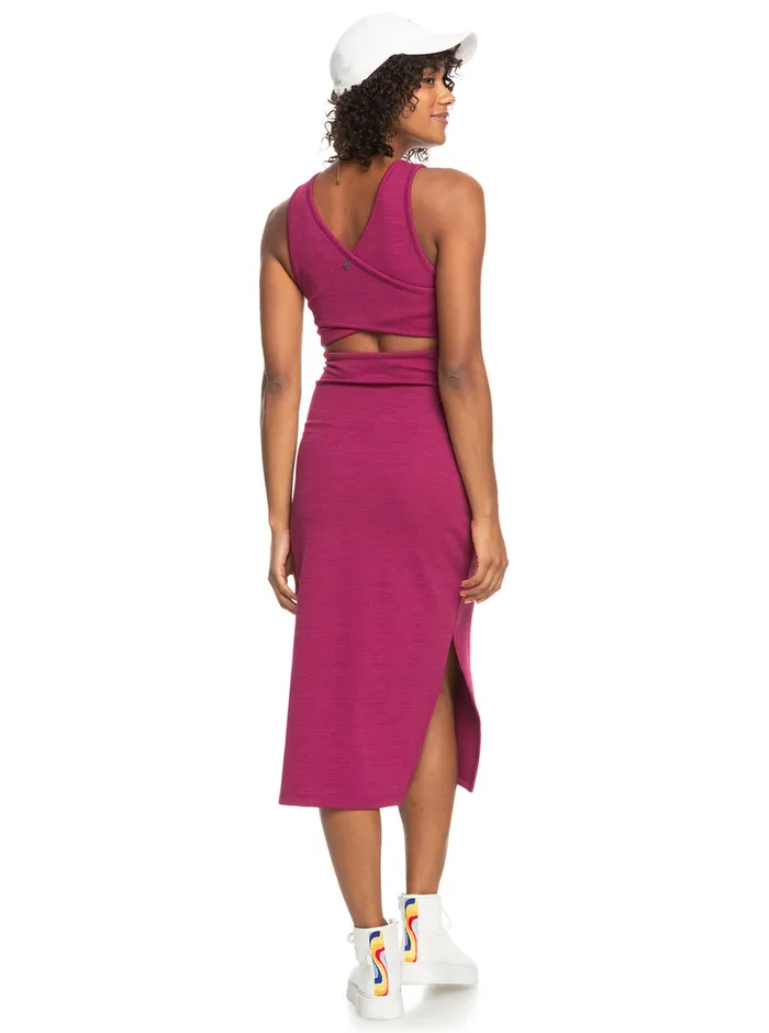 Roxy Dresses Good Keepsake Midi Dress Raspberry Radiance 8211 Womens