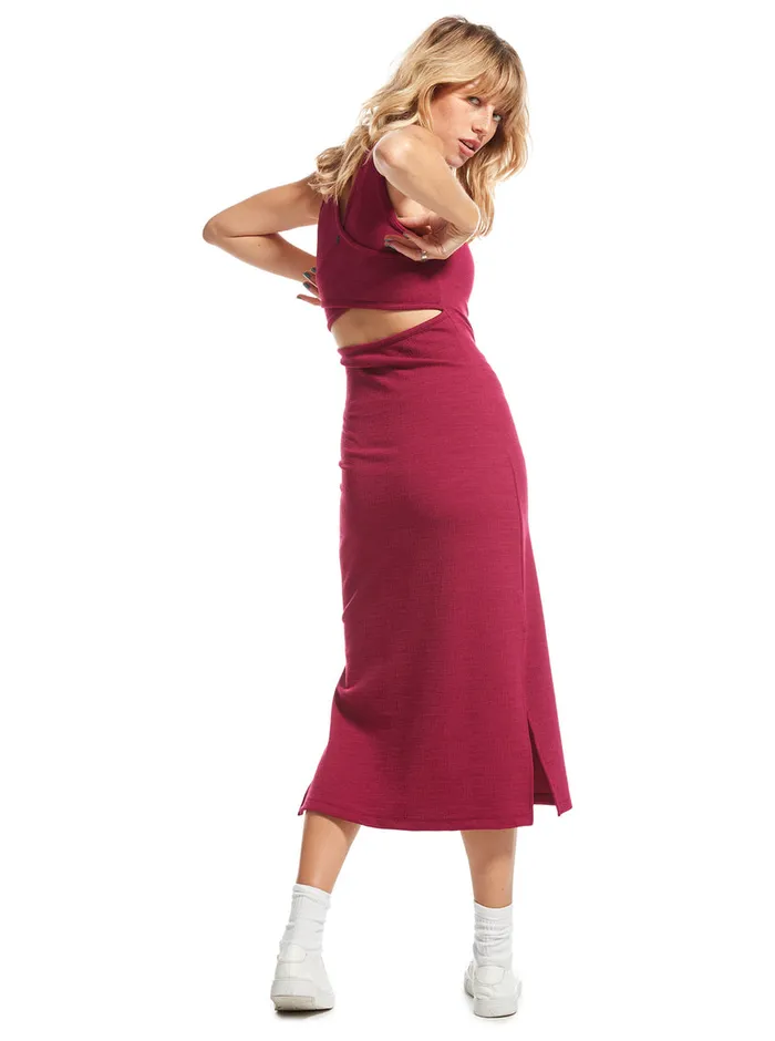 Roxy Dresses Good Keepsake Midi Dress Raspberry Radiance 8211 Womens
