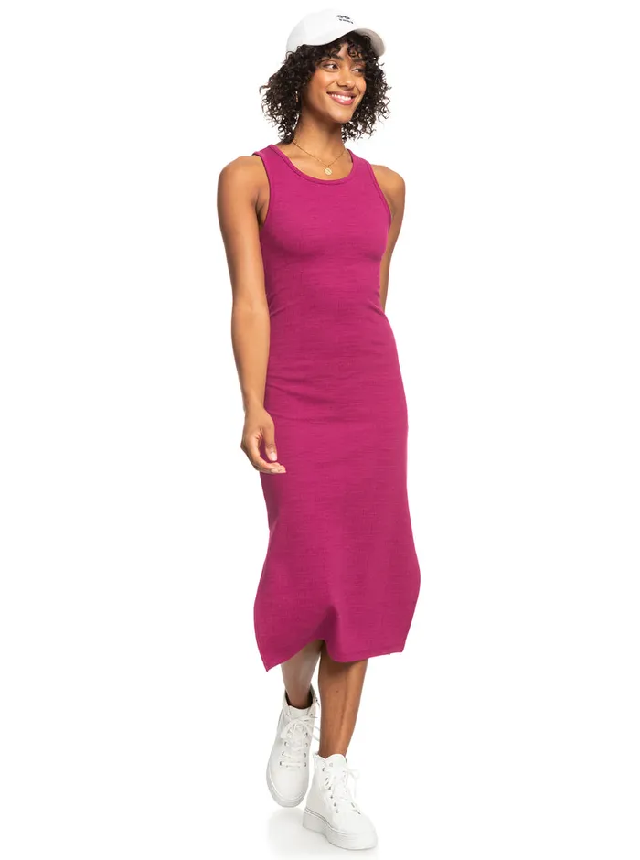 Roxy Dresses Good Keepsake Midi Dress Raspberry Radiance 8211 Womens
