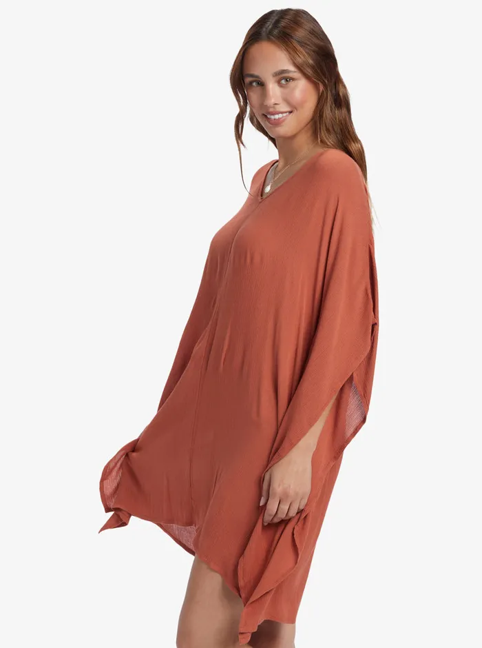 Roxy Dresses Moon Blessing Poncho Baked Clay 8211 Womens