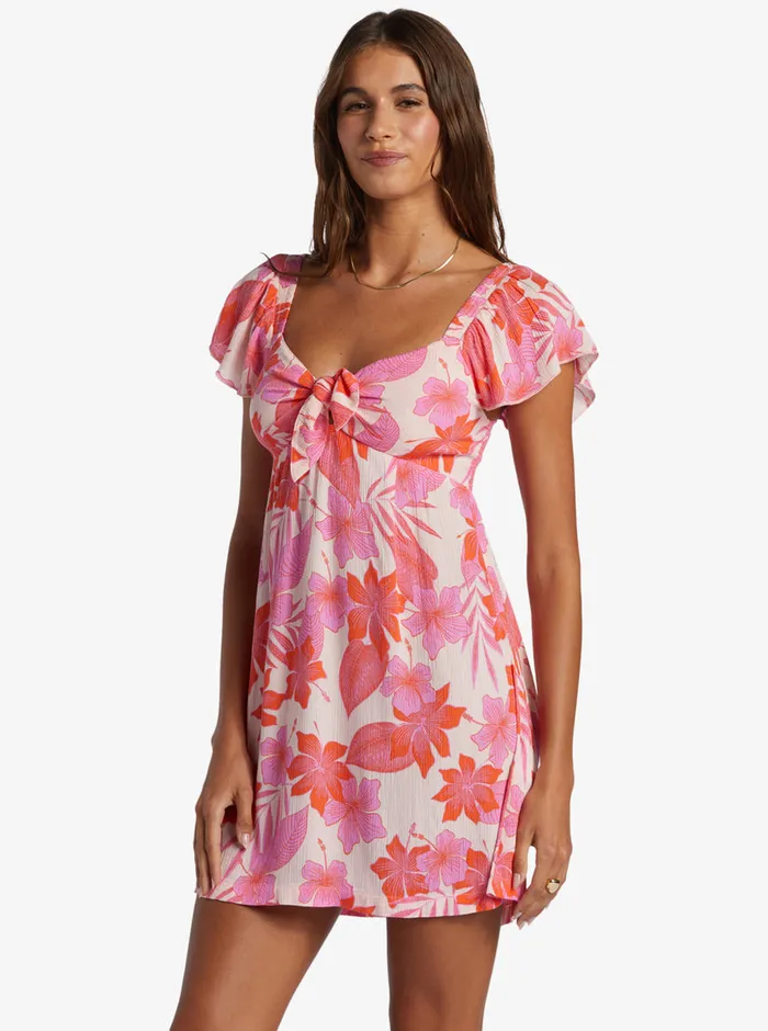 Roxy Dresses Oceanview Mini Dress Pale Dogwood Lhibiscus 8211 Womens