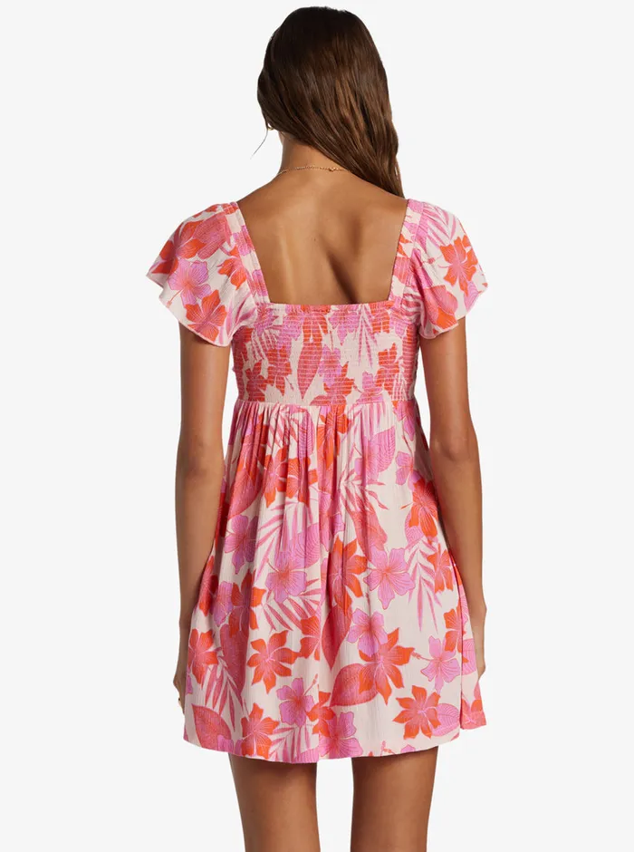 Roxy Dresses Oceanview Mini Dress Pale Dogwood Lhibiscus 8211 Womens