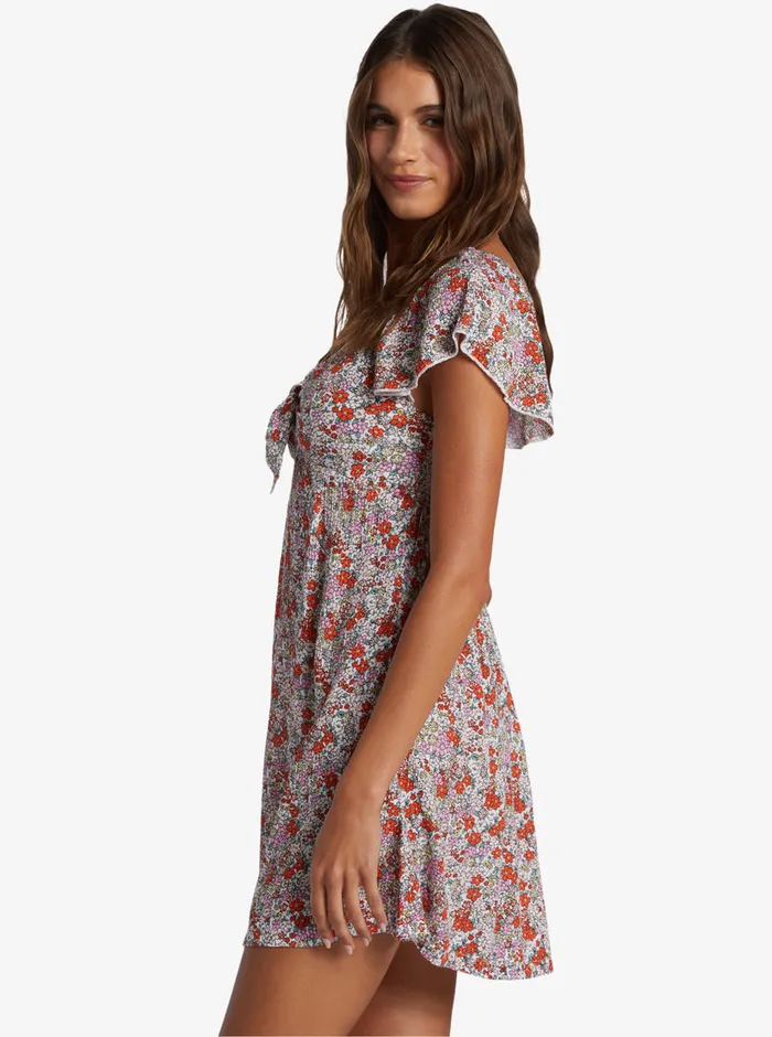Roxy Dresses Oceanview Mini Dress Tiger Lily Autumn Ditsy 8211 Womens
