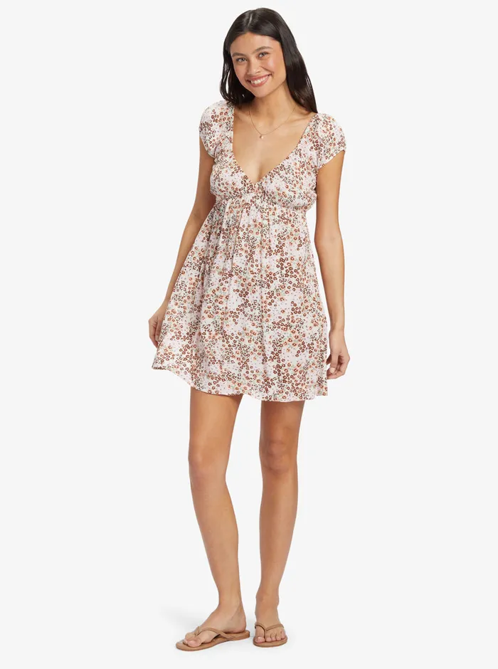 Roxy Dresses Sandy Shores Dress Wild Fields Floral Warm Taupe 8211 Womens