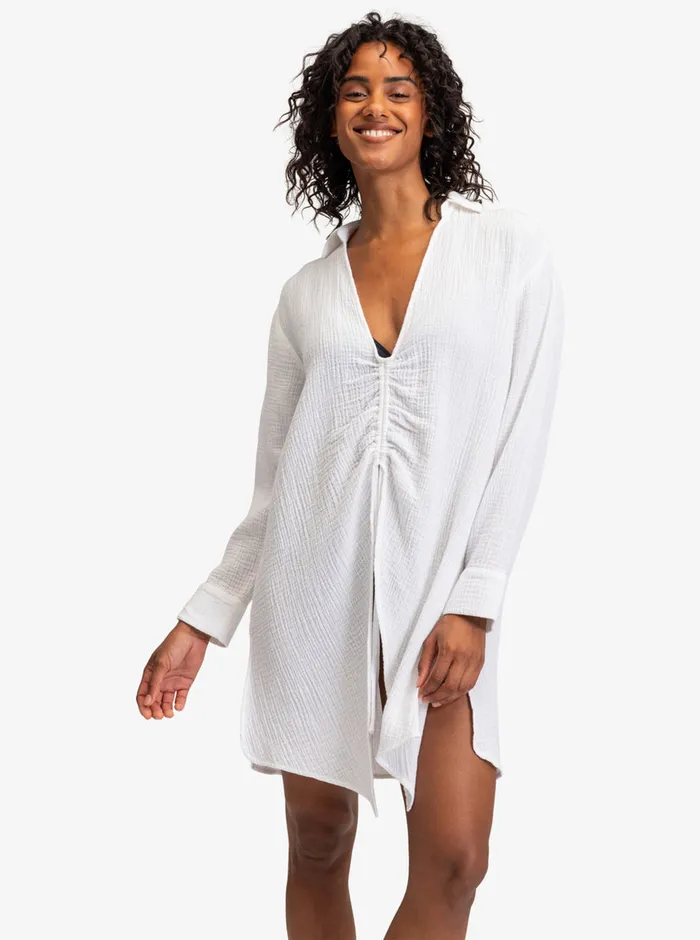 Roxy Dresses Summer Limonade Shirt Dress Bright White 8211 Womens