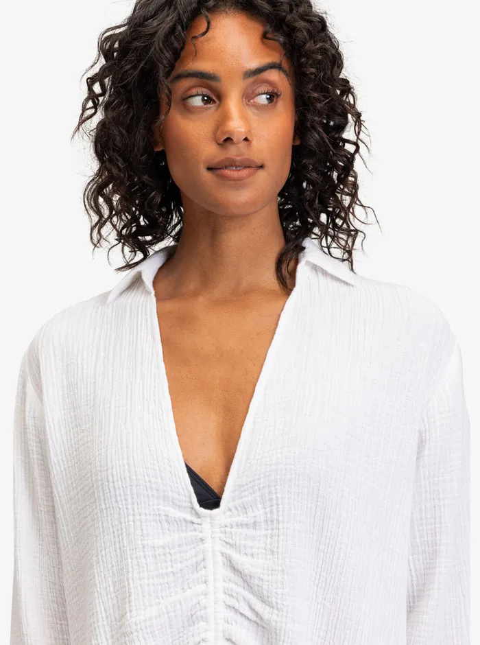 Roxy Dresses Summer Limonade Shirt Dress Bright White 8211 Womens