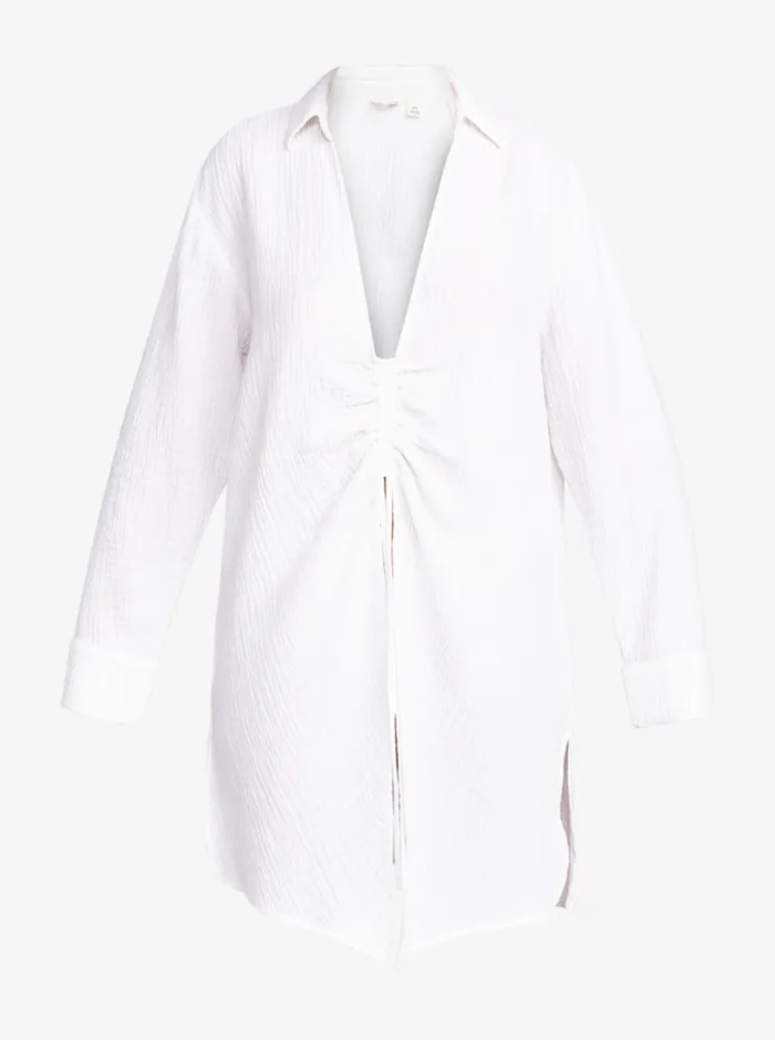 Roxy Dresses Summer Limonade Shirt Dress Bright White 8211 Womens
