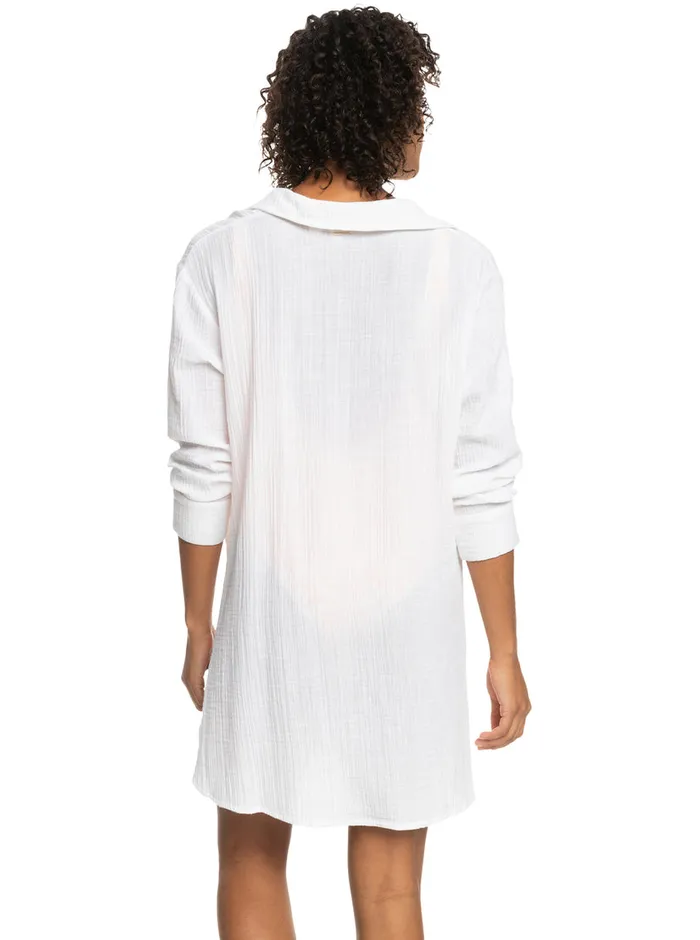 Roxy Dresses Sun And Limonade Beach CoverUp Dress Bright White 8211 Womens