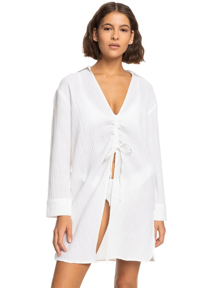 Roxy Dresses Sun And Limonade Shirt Dress Bright White 8211 Womens