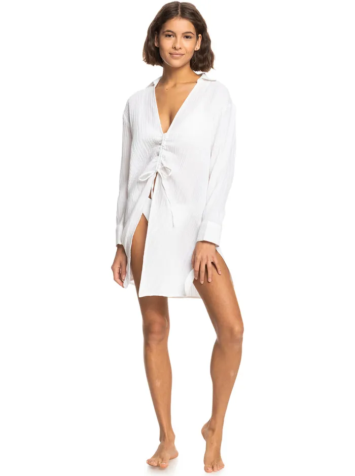 Roxy Dresses Sun And Limonade Shirt Dress Bright White 8211 Womens