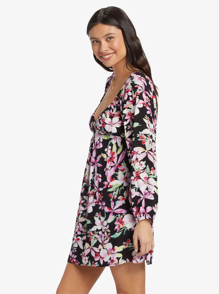 Roxy Dresses Sweetest Shores Mini Dress Anthracite New Life 8211 Womens
