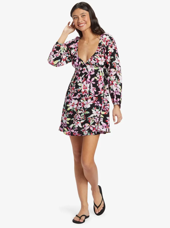 Roxy Dresses Sweetest Shores Mini Dress Anthracite New Life 8211 Womens