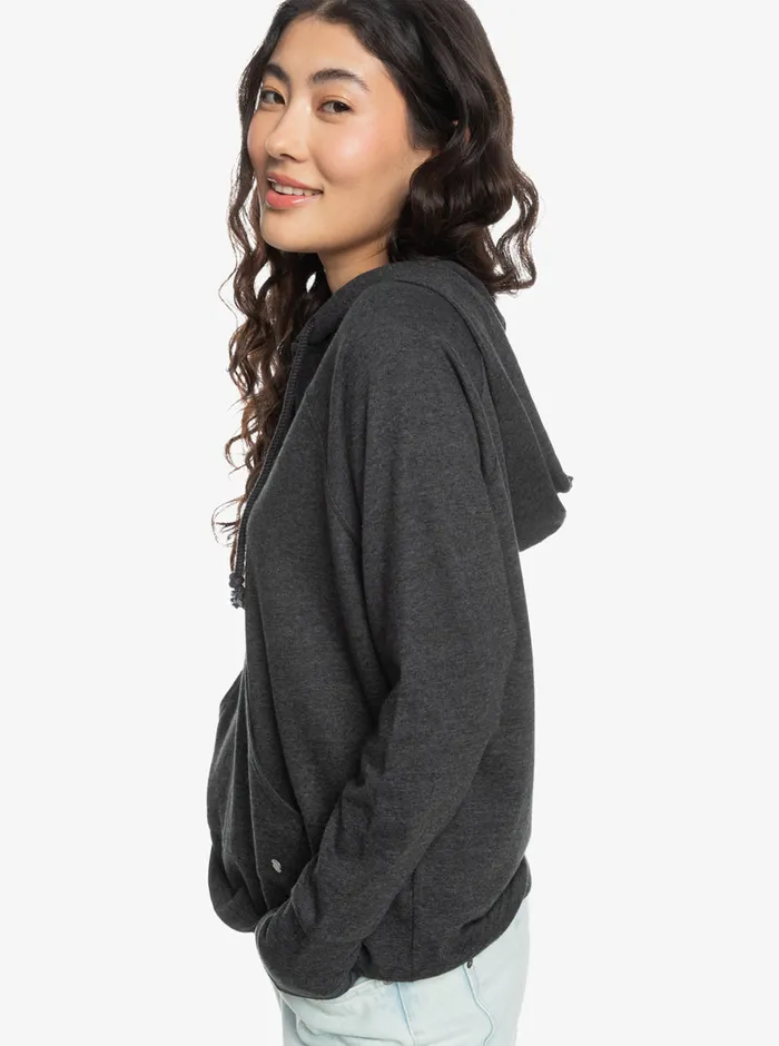 Roxy Fleece and Hoodies Destination Surf LongSleeve Hooded Top Anthracite 8211 Womens