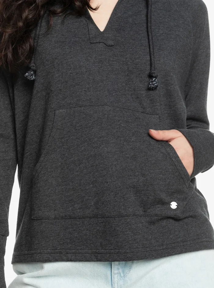 Roxy Fleece and Hoodies Destination Surf LongSleeve Hooded Top Anthracite 8211 Womens