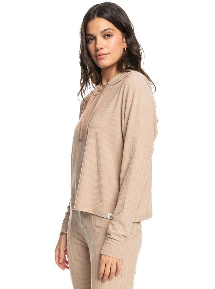 Roxy Fleece and Hoodies Hang Five Polo Shirt Warm Taupe 8211 Womens