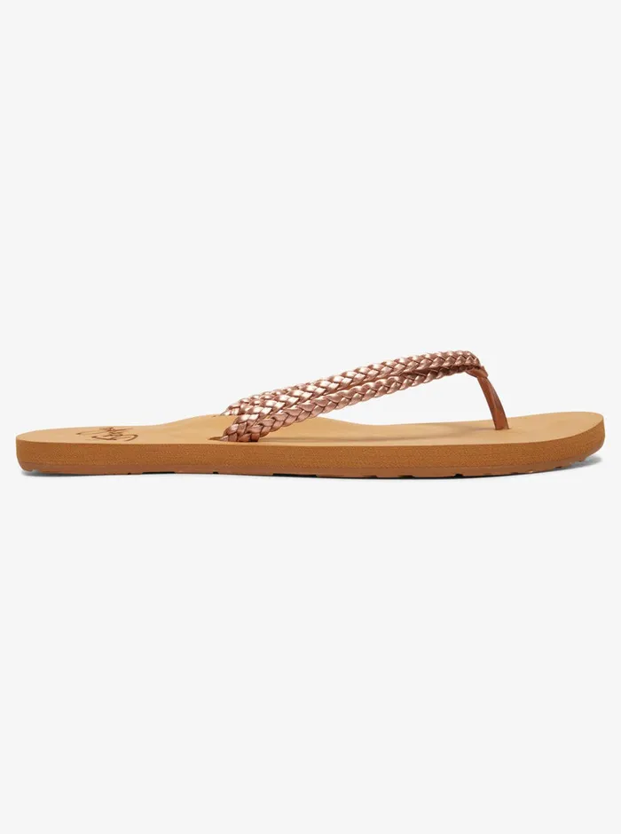 Roxy Flip Flops Costas FlipFlops Rose Gold 8211 Womens