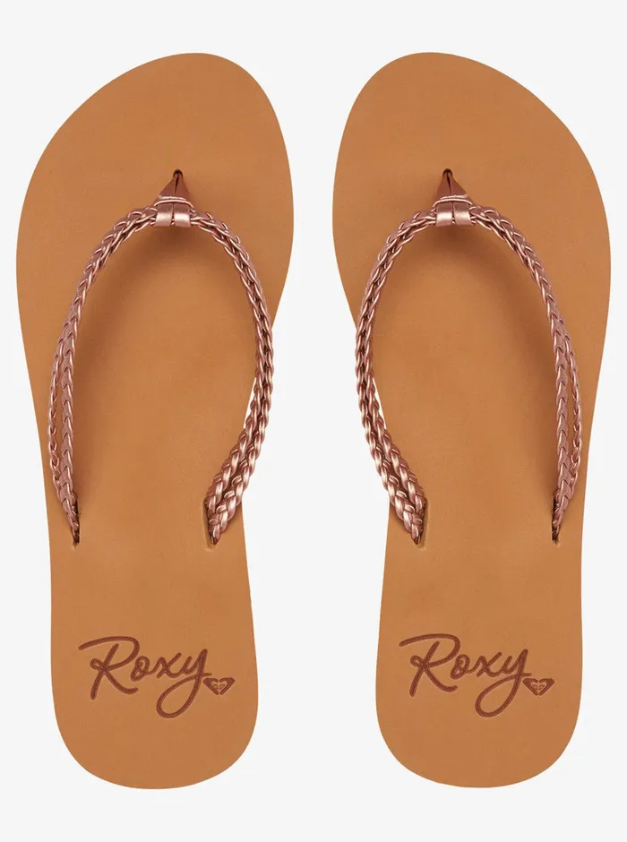 Roxy Flip Flops Costas FlipFlops Rose Gold 8211 Womens