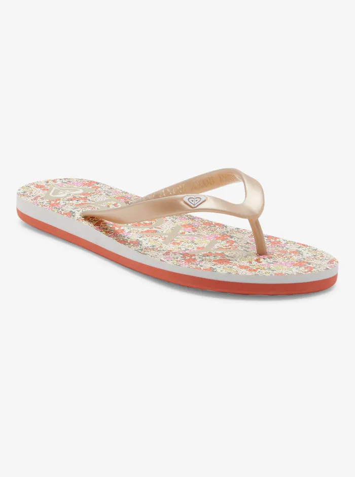 Roxy Flip Flops Tahiti FlipFlops Whitered Orange 8211 Womens