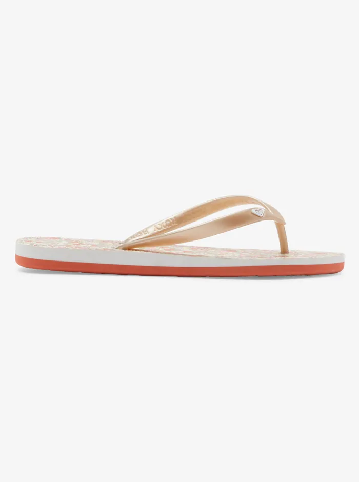 Roxy Flip Flops Tahiti FlipFlops Whitered Orange 8211 Womens