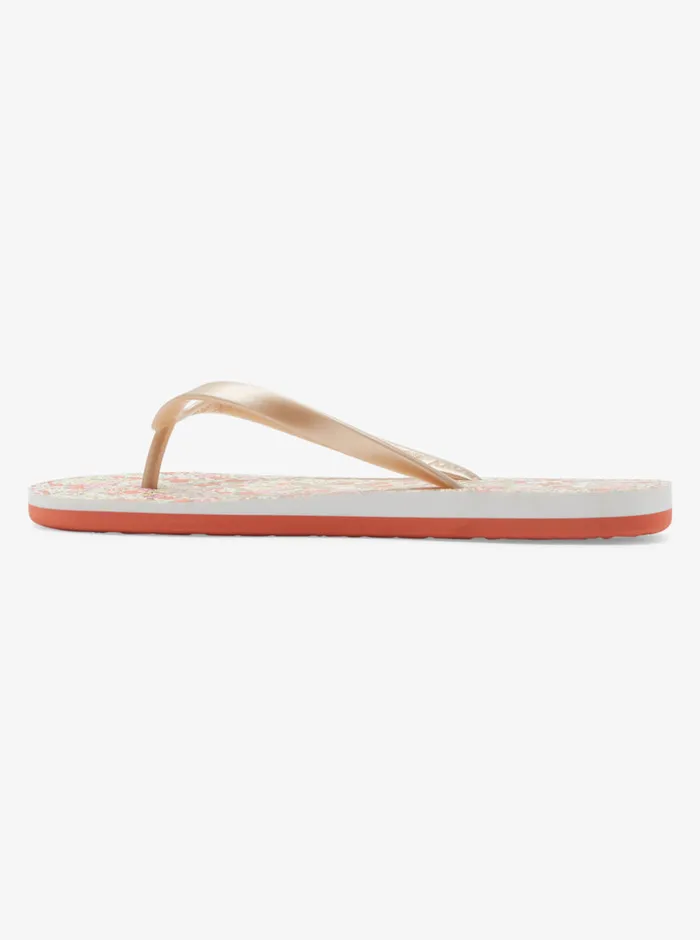 Roxy Flip Flops Tahiti FlipFlops Whitered Orange 8211 Womens