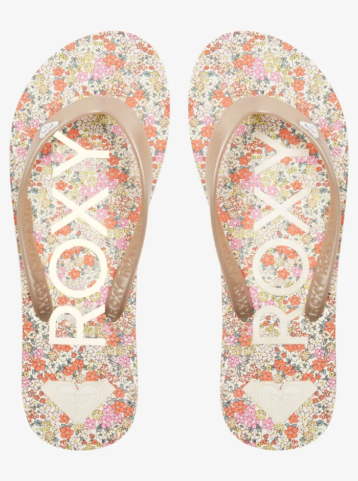 Roxy Flip Flops Tahiti FlipFlops Whitered Orange 8211 Womens