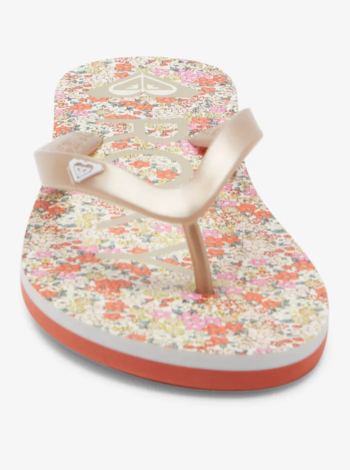 Roxy Flip Flops Tahiti FlipFlops Whitered Orange 8211 Womens