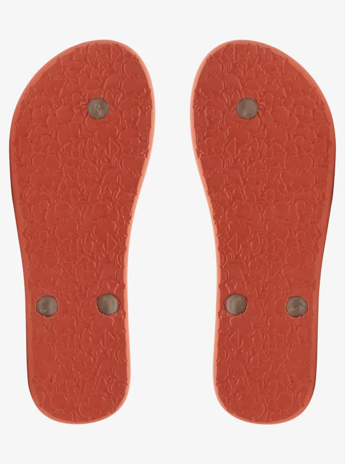 Roxy Flip Flops Tahiti FlipFlops Whitered Orange 8211 Womens