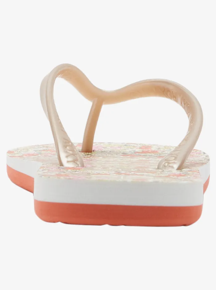 Roxy Flip Flops Tahiti FlipFlops Whitered Orange 8211 Womens