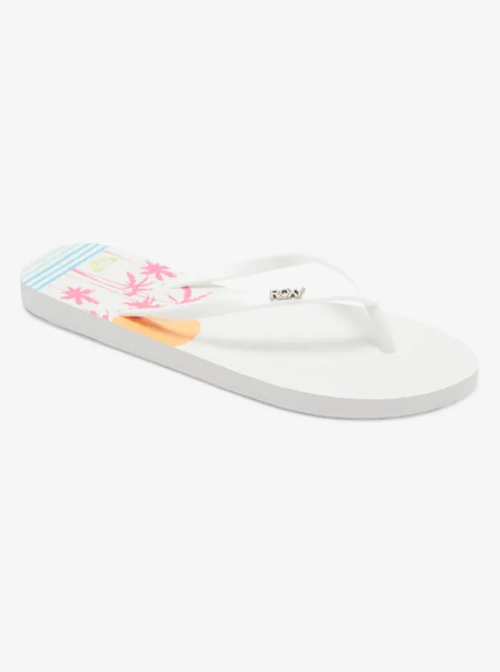 Roxy Flip Flops Viva Stamp FlipFlops White Hacienda 8211 Womens