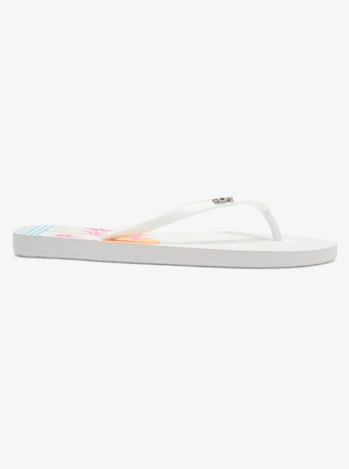 Roxy Flip Flops Viva Stamp FlipFlops White Hacienda 8211 Womens