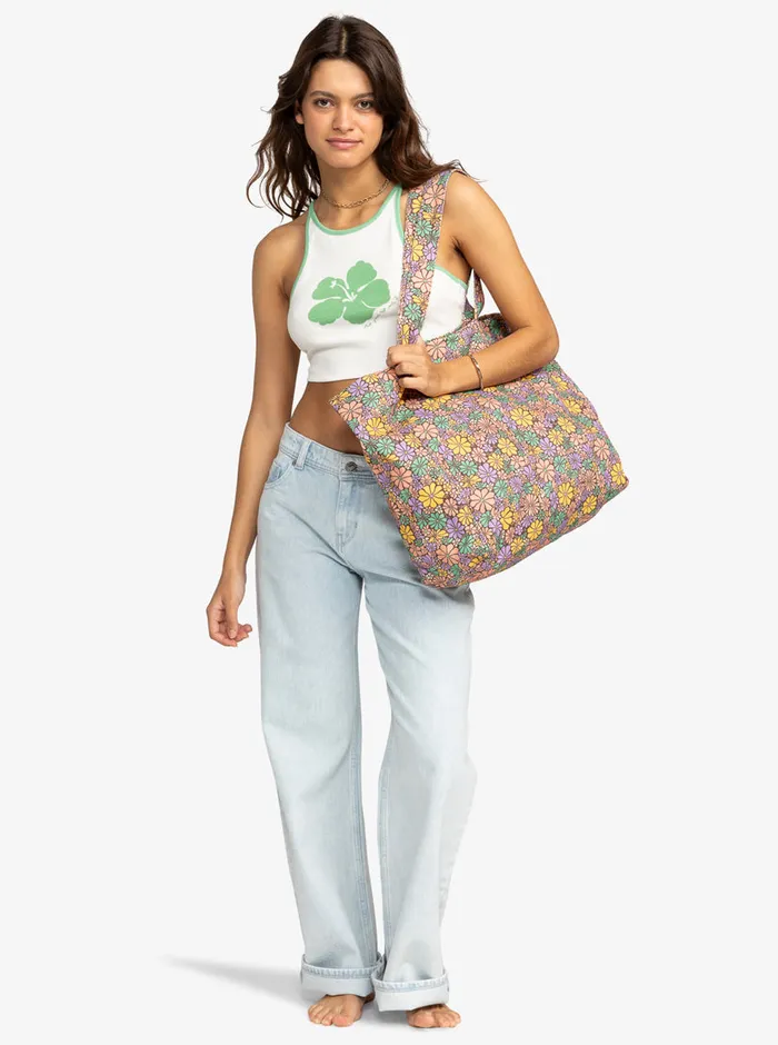 Roxy Handbags Anti Bad Vibes Printed Beach Bag Root Beer All About Sol Mini 8211 Womens